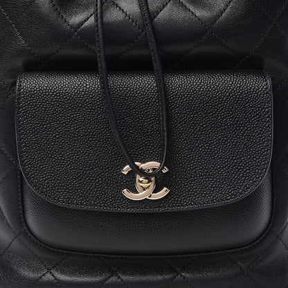Chanel Sheepskin Caviar Quilted Daily Round Backpack Black 13 of 13
