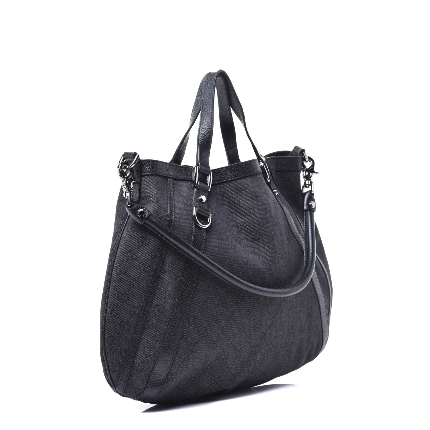 Gucci Monogram Medium Abbey Convertible Tote Black 3 of 8