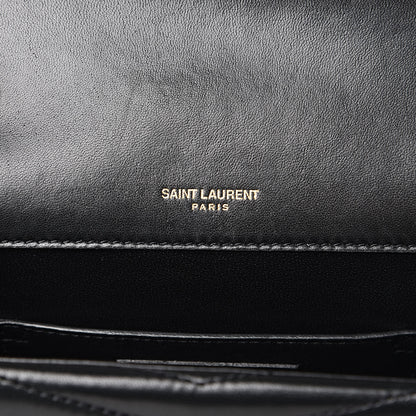 Saint Laurent Lambskin Matelasse Chevron Monogram Small Sulpice Bag Black 8 of 12