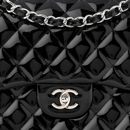 Chanel Patent Quilted Jumbo Double Flap Black 8 of 10