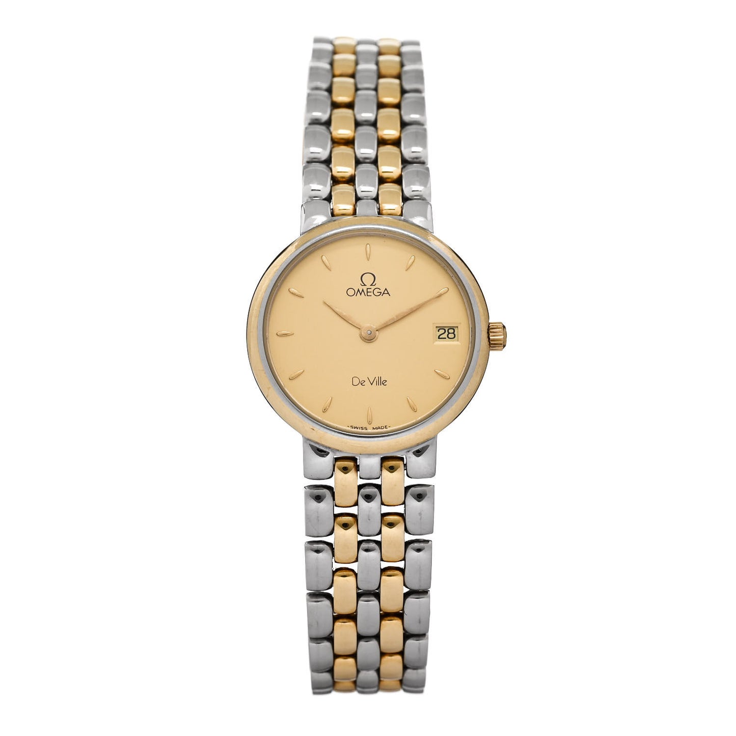 Stainless Steel 18K Yellow Gold 25mm De Ville Quartz Watch Champagne 72801100