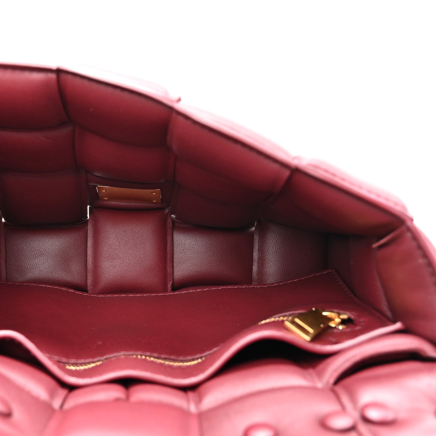 Bottega Veneta Lambskin Maxi Intreccio Padded Chain Cassette Crossbody Bag  Barolo 5 of 9