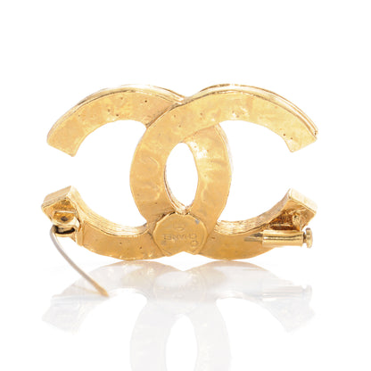 Chanel Large Crystal CC Brooch Gold 3 of 6
