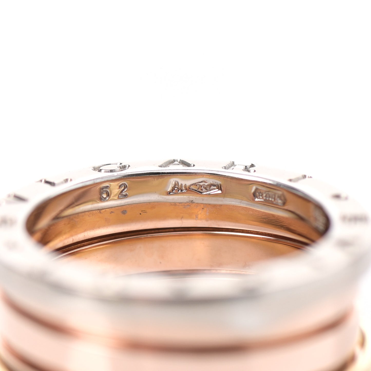18K Rose White Yellow Gold B.Zero1 Three-Band Ring 52 6