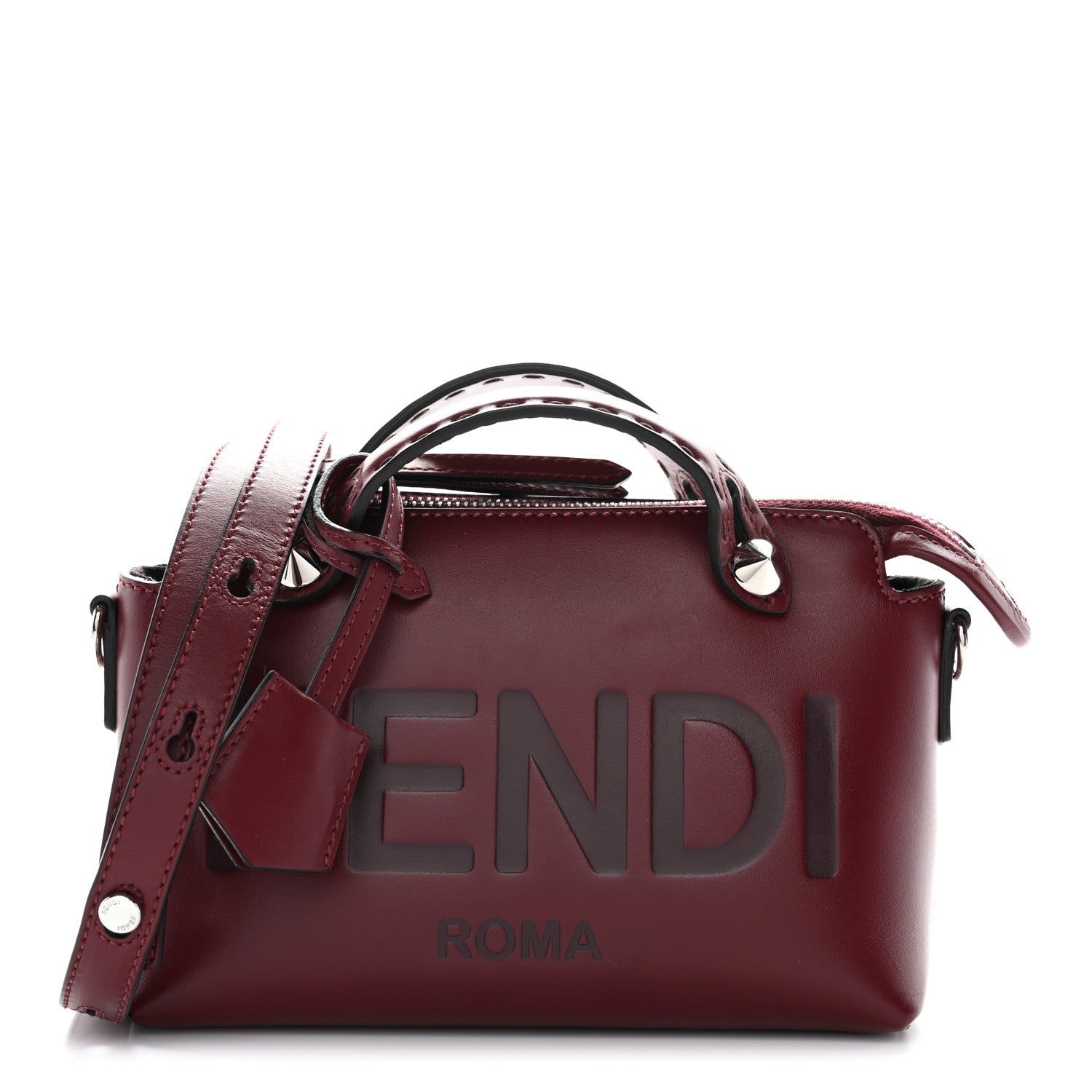 Fendi Vitello King Logo Embossed Mini By The Way Boston Bag Barlo 1 of 10