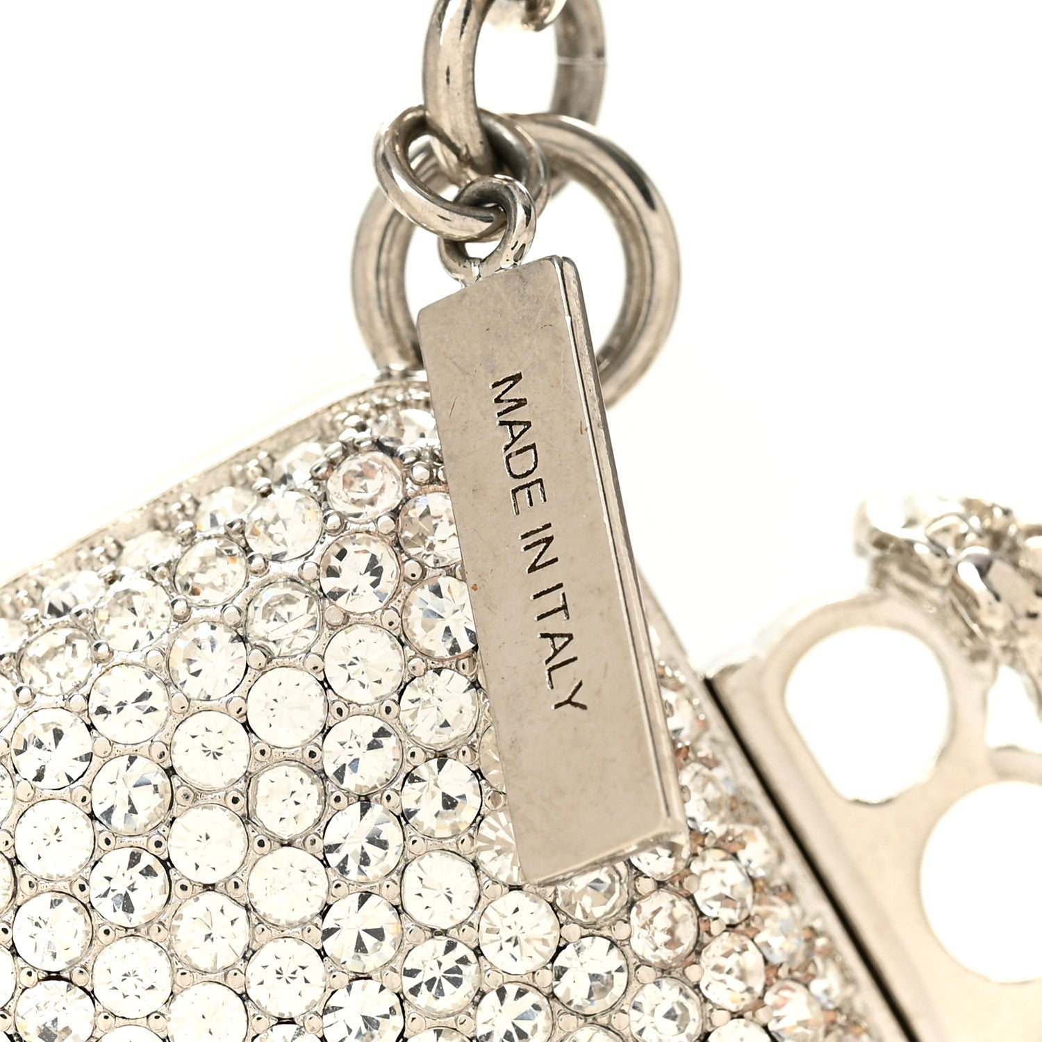 Alexander McQueen Brass Crystal Knuckle Clutch Charm Silver Palladium 5 of 5