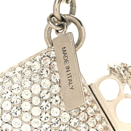 Alexander McQueen Brass Crystal Knuckle Clutch Charm Silver Palladium 5 of 5