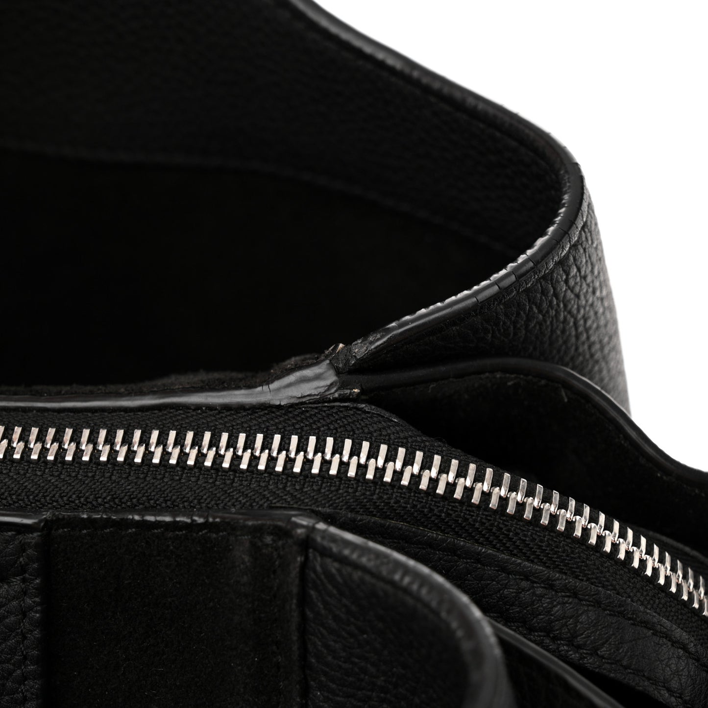 Baby Grained Calfskin Medium Tri-Fold Bag Black