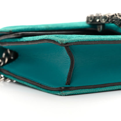 Gucci Velvet Super Mini Dionysus Shoulder Bag Pavone Cyan 8 of 13