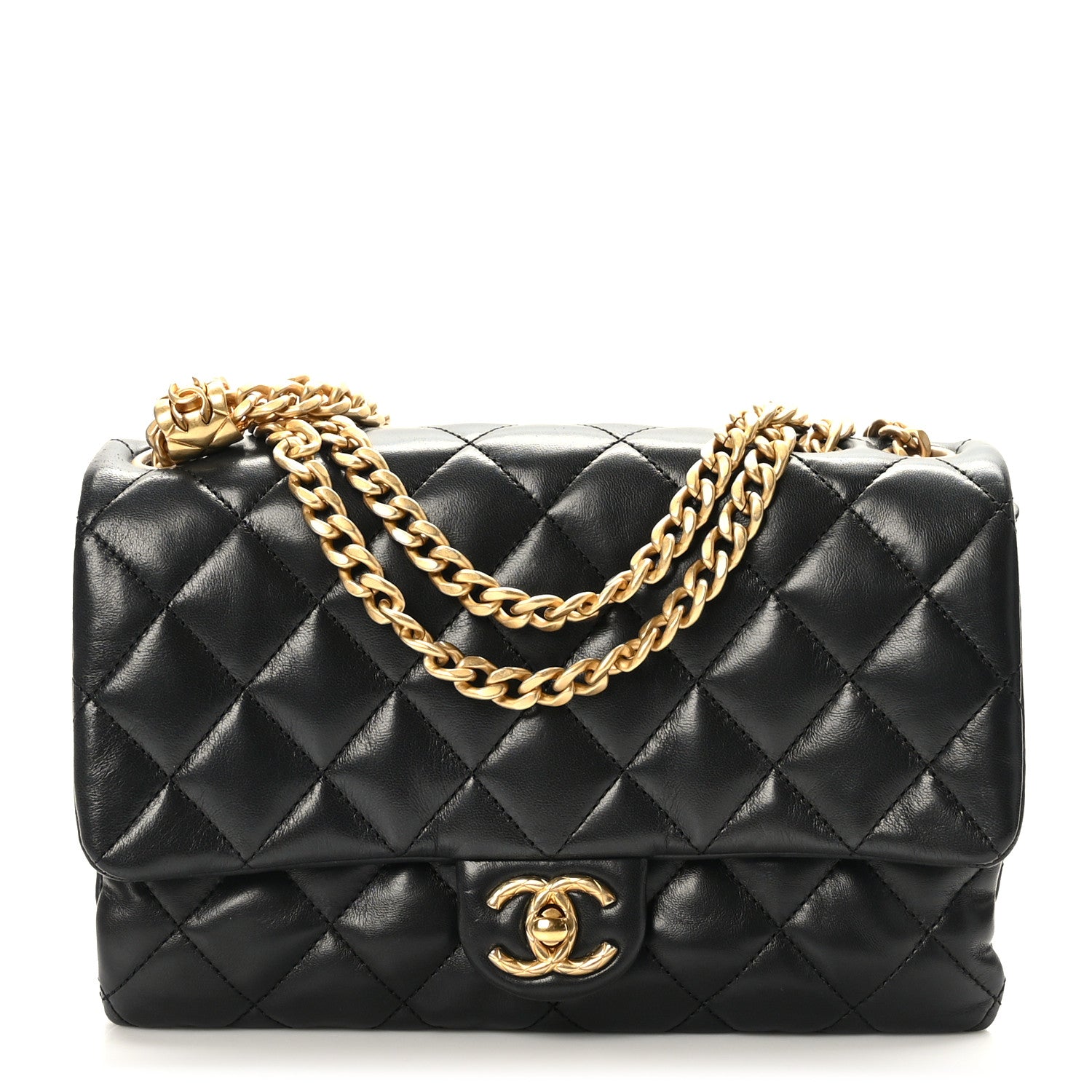 Chanel Lambskin Quilted Medium Pillow Crush Flap Black 1 of 10