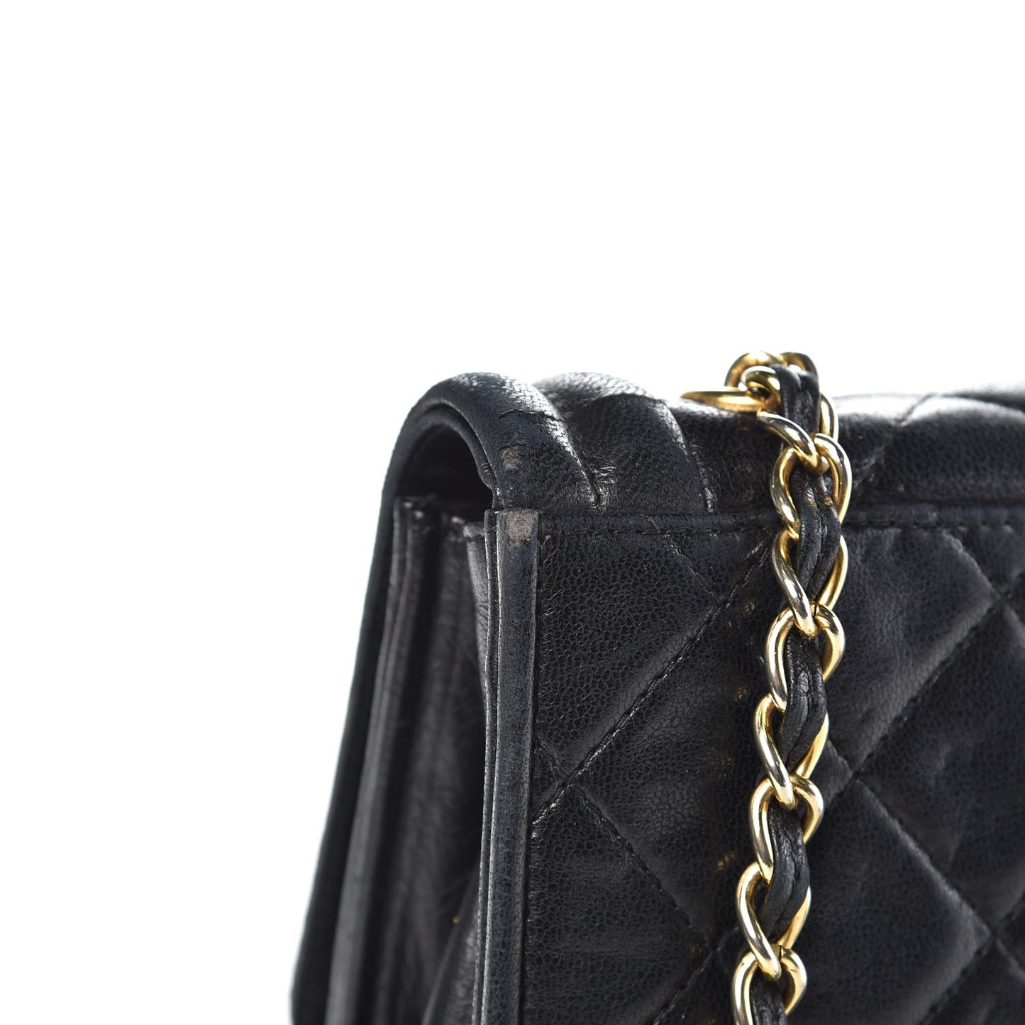 Lambskin Quilted Tassel Shoulder Flap Bag Black