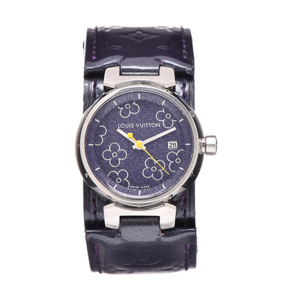Louis Vuitton Stainless Steel Vernis 28mm Tambour Quartz Watch Indigo 1 of 7