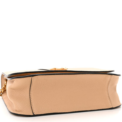 Versace Grained Calfskin Virtus Shoulder Bag Beige 4 of 10