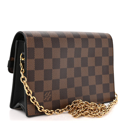 Louis Vuitton Damier Ebene Vavin Chain Wallet Black 2 of 9