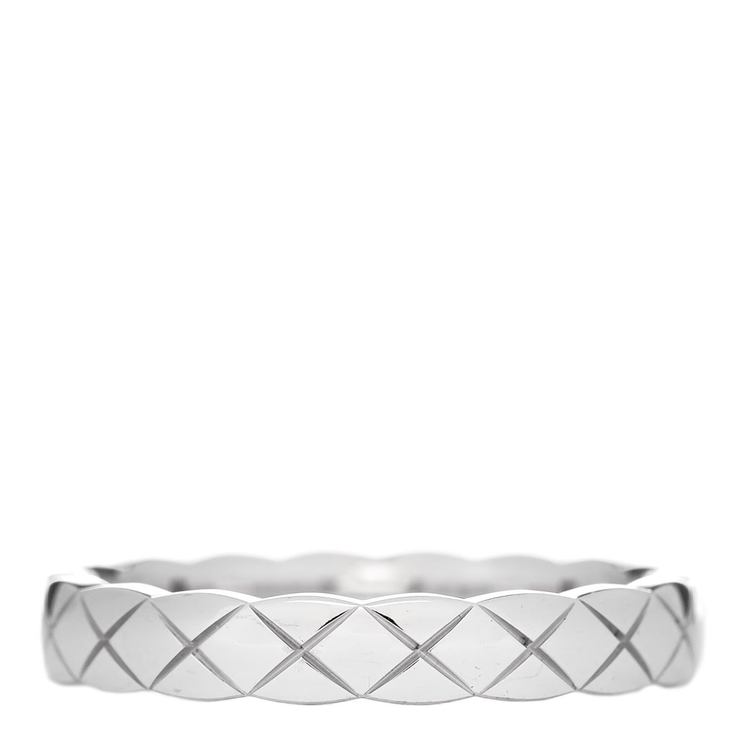 Chanel 18K White Gold Mini Coco Crush Ring 52 6 3 of 6