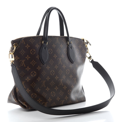 Louis Vuitton Monogram Flower Zipped Tote MM Black 3 of 9