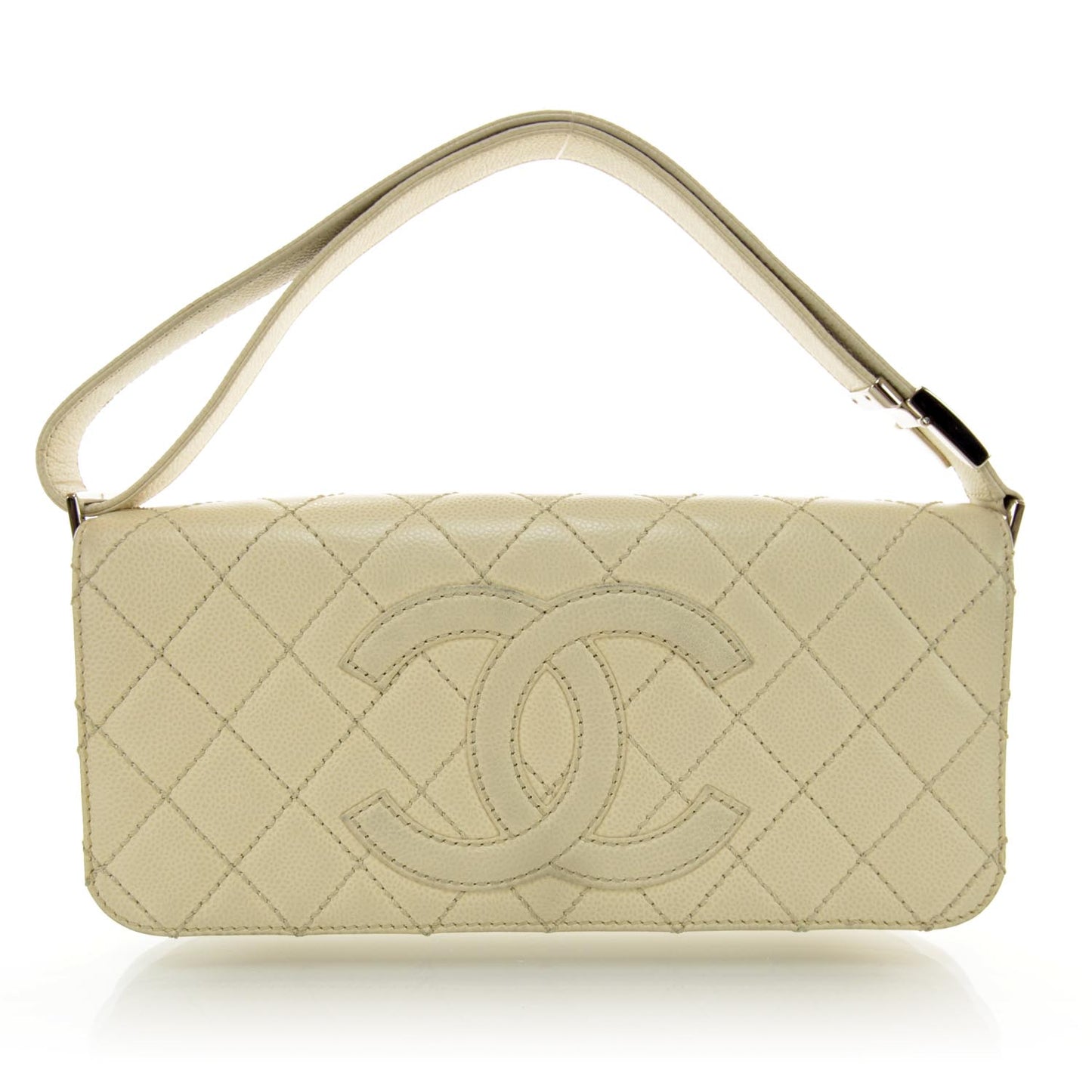 Caviar Quilted Handbag Beige