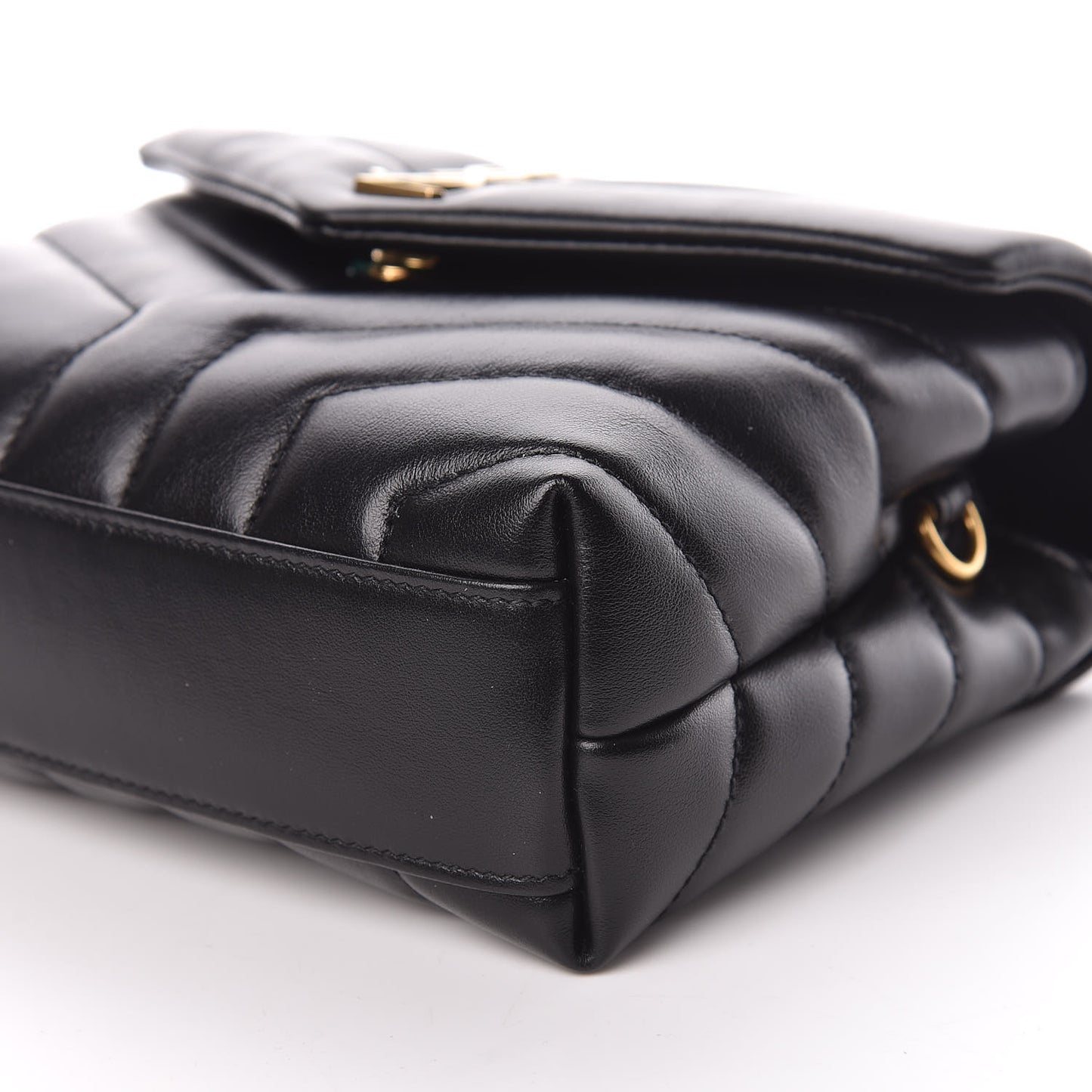 Calfskin Y Quilted Monogram Toy Loulou Crossbody Bag Black