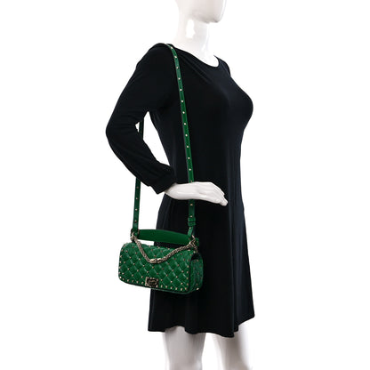 Valentino Garavani Calfskin Rockstud Spike Convertible Shoulder Bag Gea Green 2 of 13