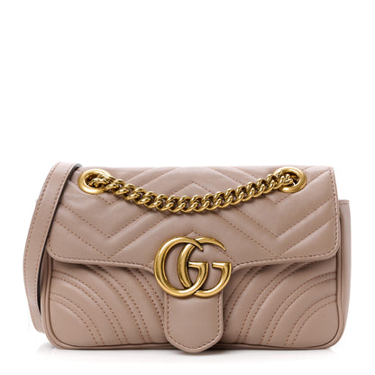 Gucci Calfskin Matelasse Mini GG Marmont Shoulder Bag Porcelain Rose 1 of 11