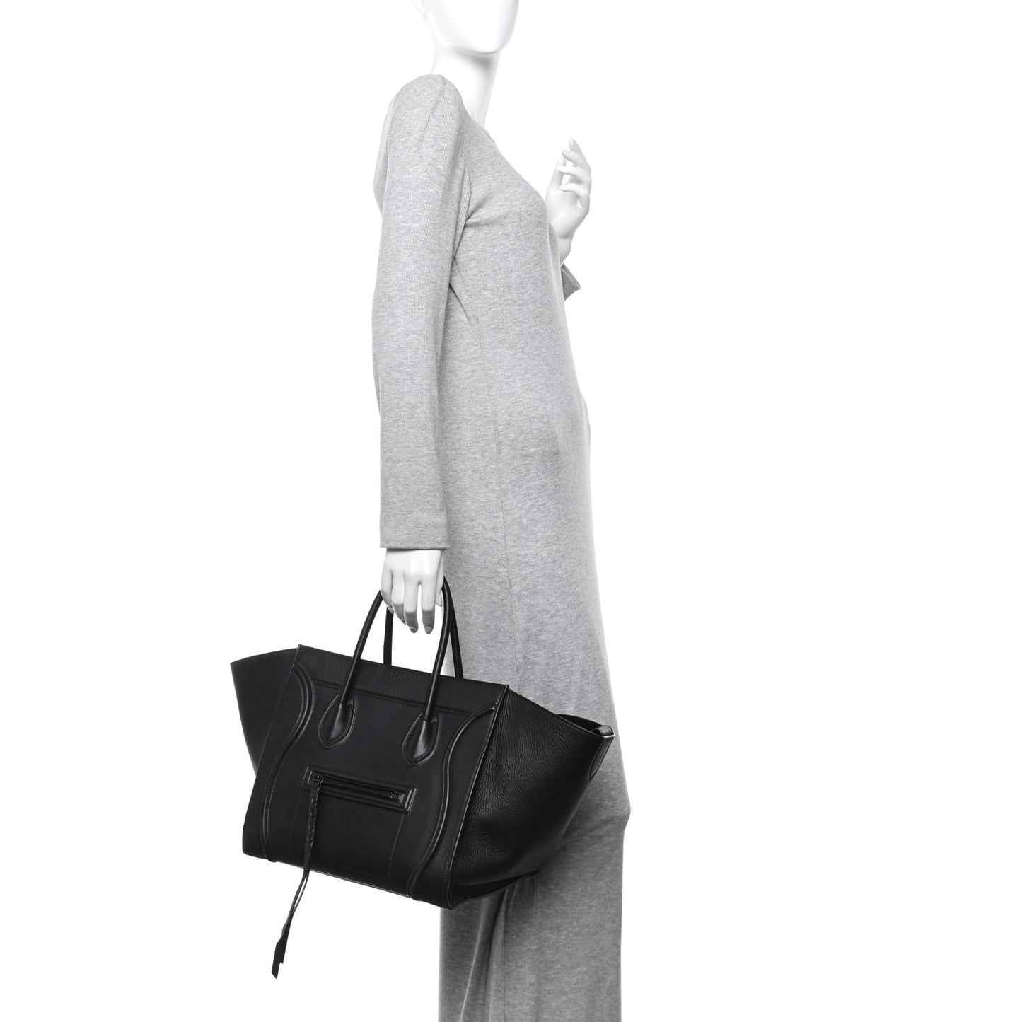 Supple Calfskin Medium Phantom Luggage Black