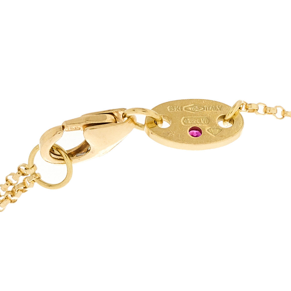 Roberto Coin 18K Yellow Gold Diamond Princess Flower Charm Bracelet 4 of 4