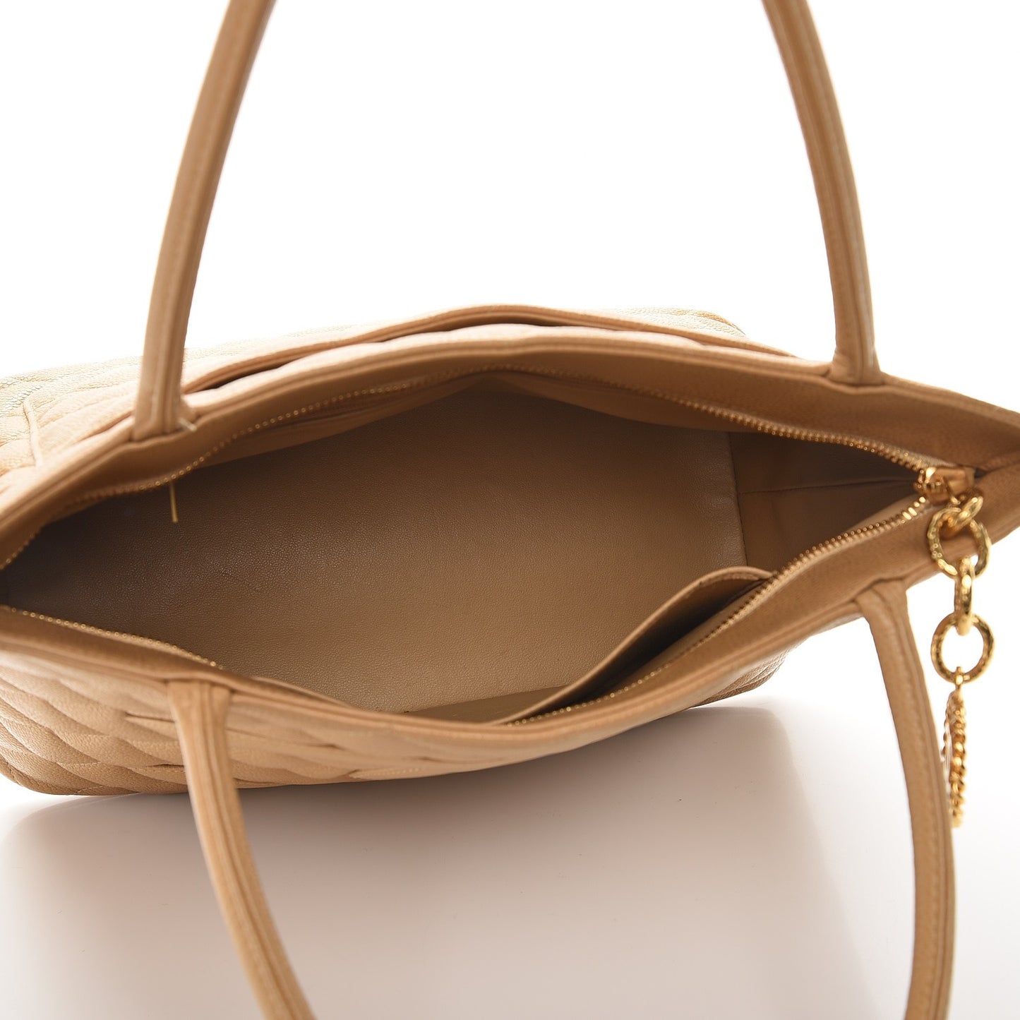 Caviar Quilted Medallion Tote Beige