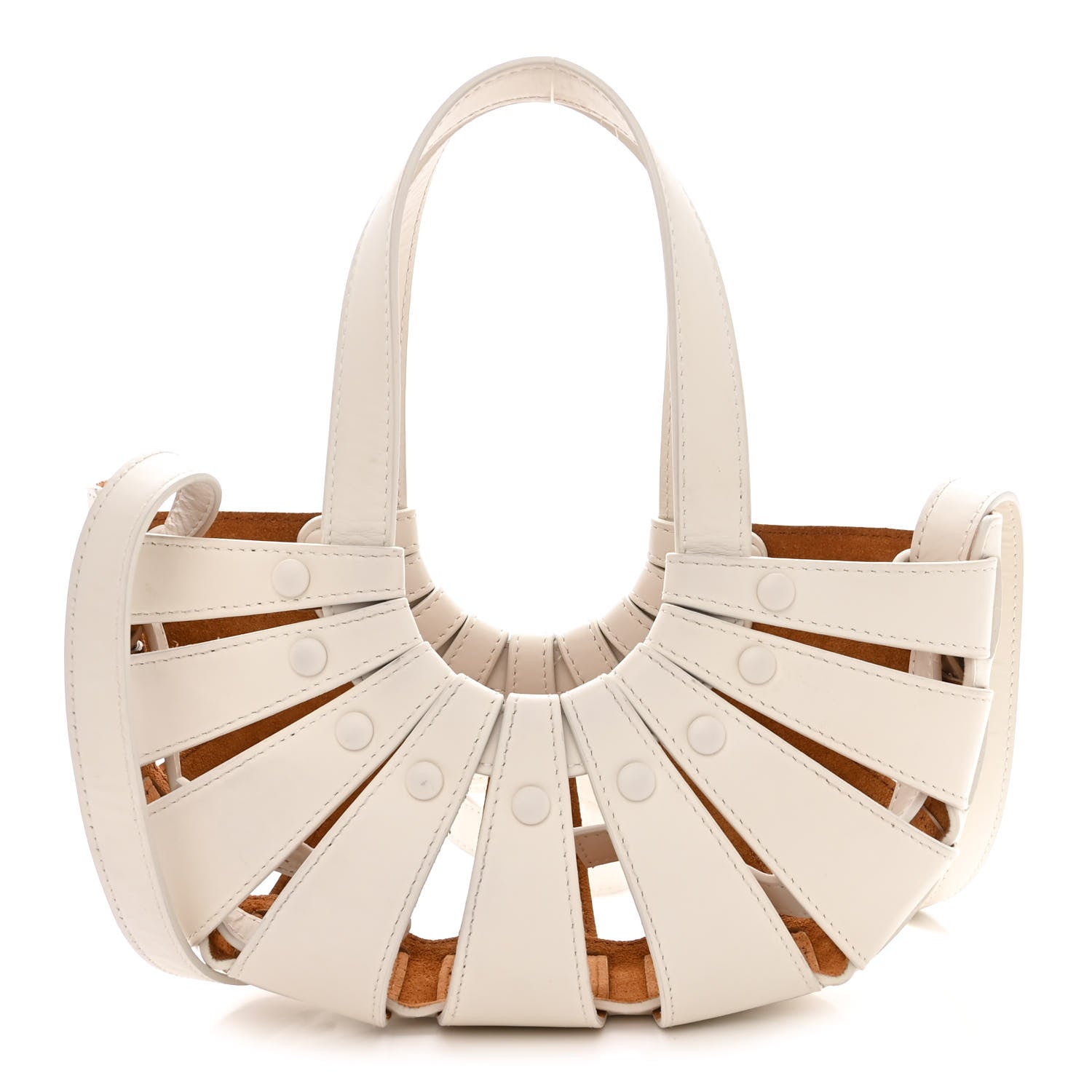 Bottega Veneta French Calfskin Small Shell White Frost 3 of 14