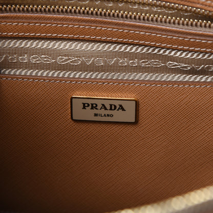 Prada Saffiano Medium Galleria Double Zip Tote Caramel 7 of 14