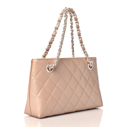 Chanel Iridescent Lambskin Quilted Pochette Beige Clair 2 of 10