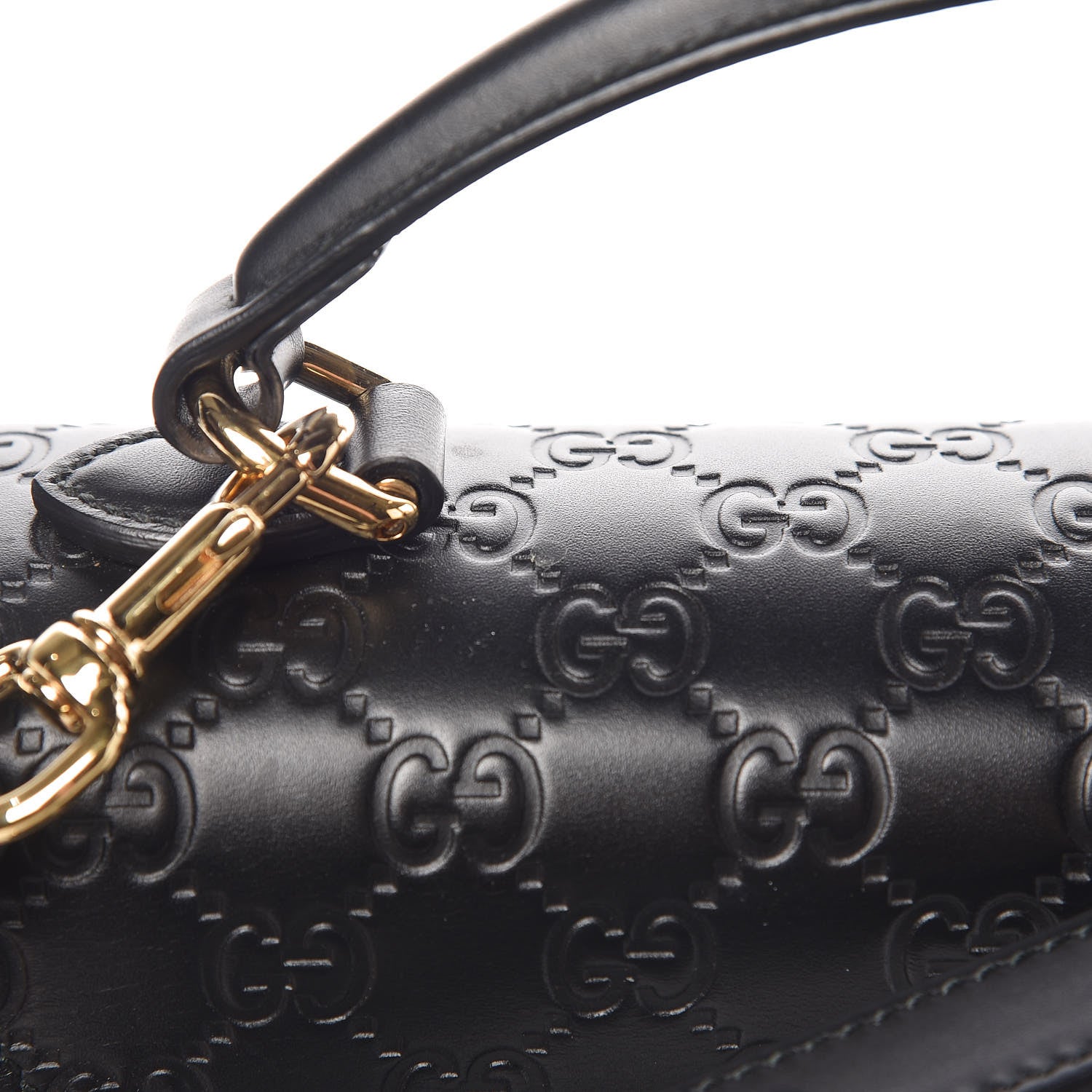 Gucci Guccissima Signature Small Padlock Top Handle Bag Black 10 of 10