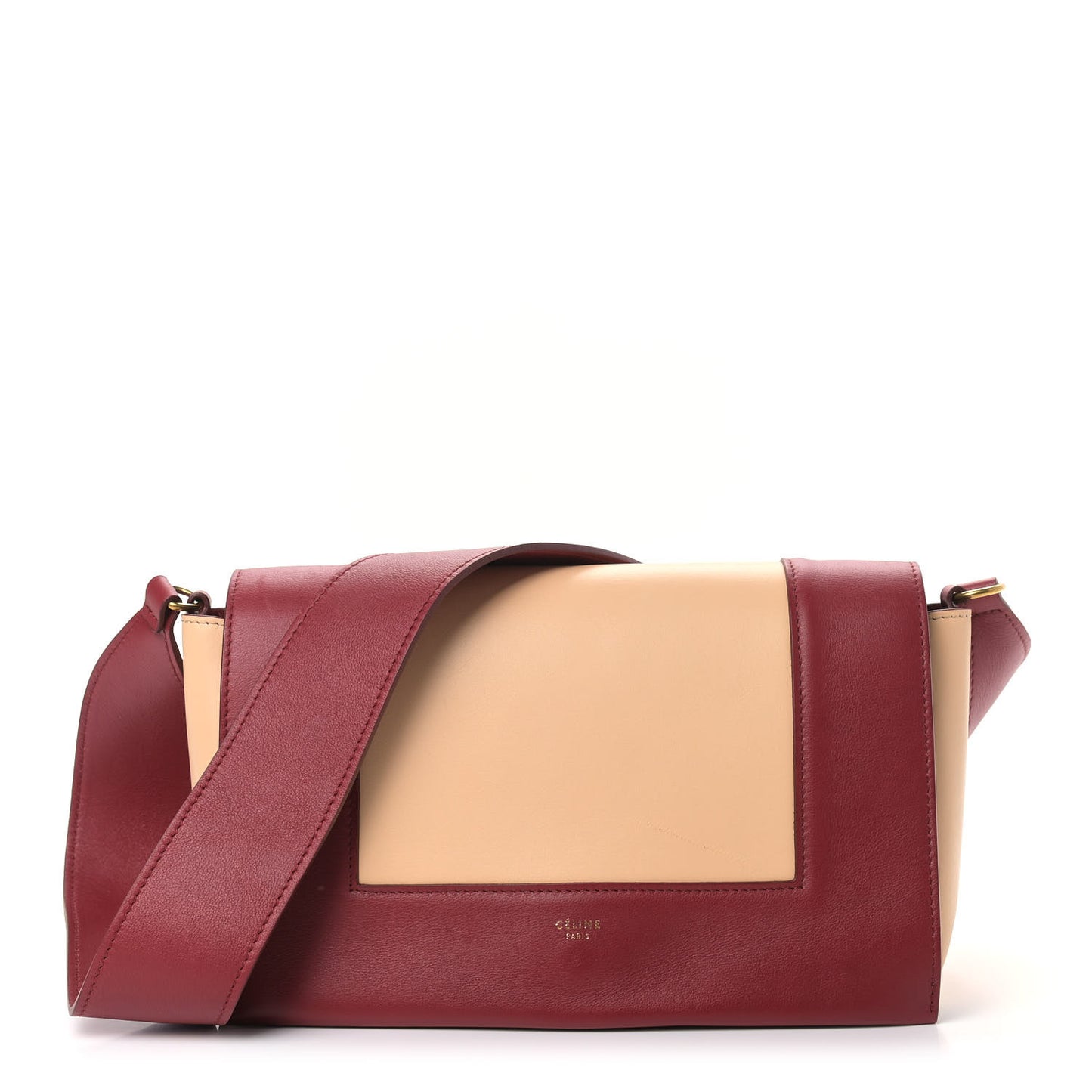 Shiny Smooth Calfskin Medium Frame Shoulder Bag Ruby Nude