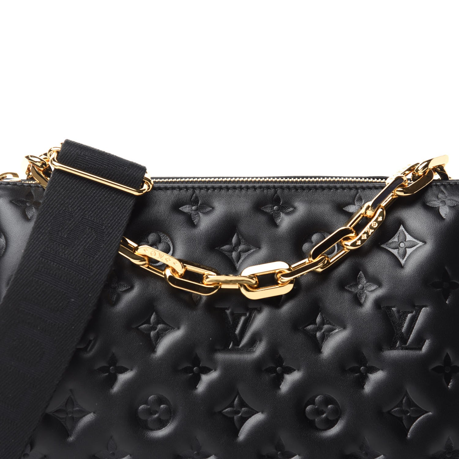 Louis Vuitton Lambskin Embossed Monogram Coussin PM Black 9 of 9