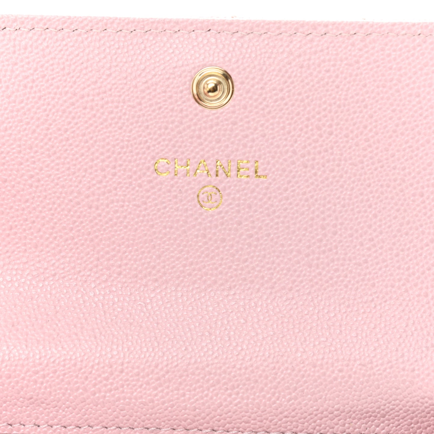 Caviar Quilted Studded CC Flap Card Holder Light Pink