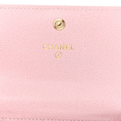 Chanel Caviar Quilted Studded CC Flap Card Holder Light Pink 5 of 9