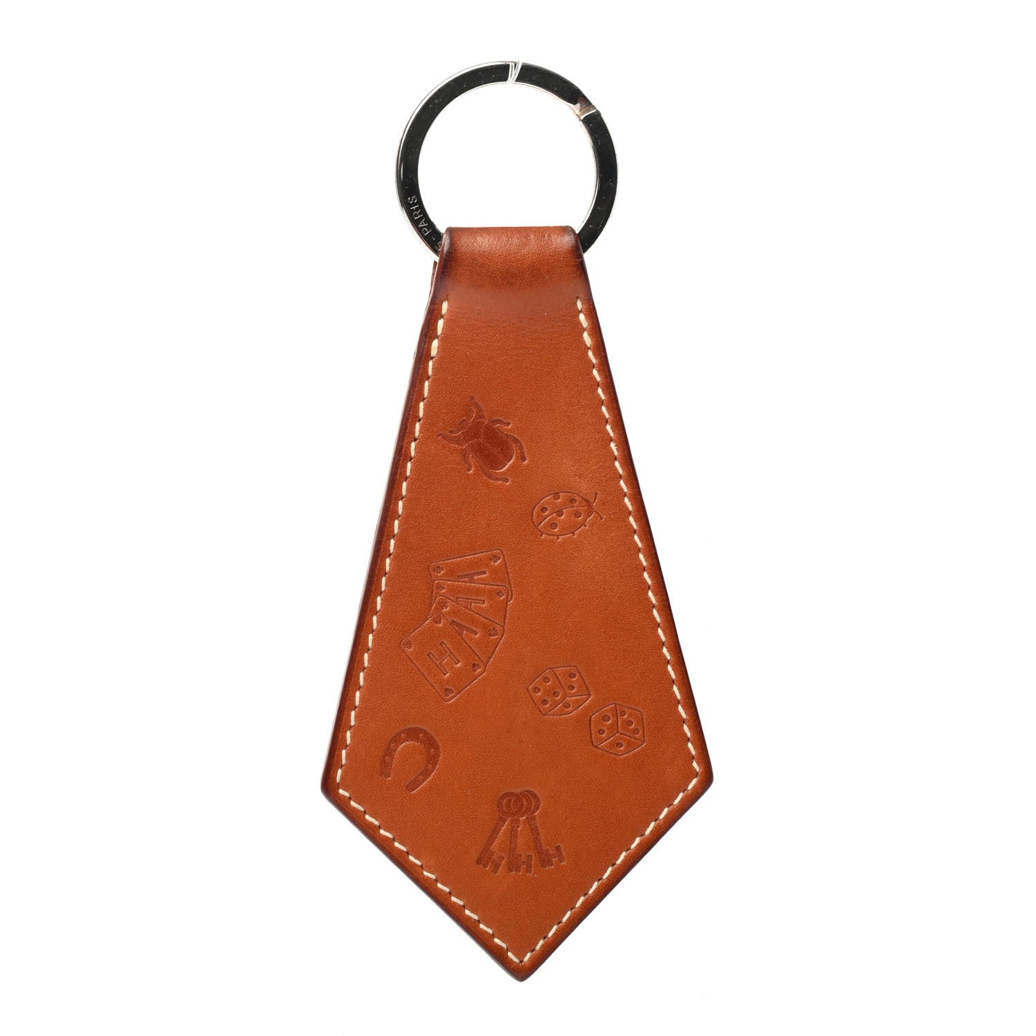 Hermes Barenia Palladium Superlucky Key Ring Fauve 1 of 4