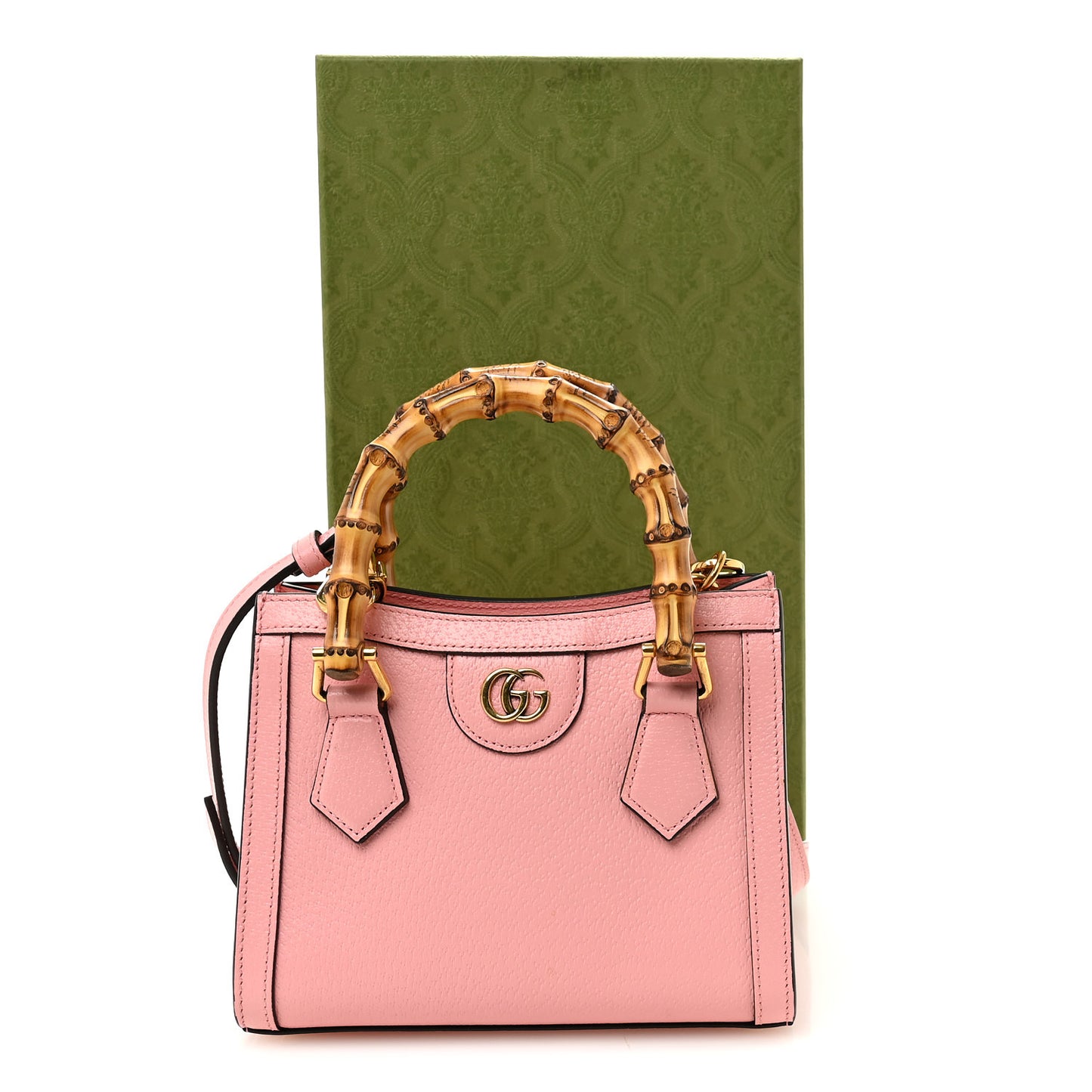 Textured Dollar Calfskin Web Mini Diana Tote Bag Wild Rose Black