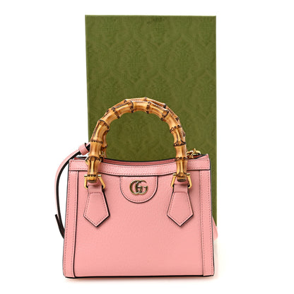 Gucci Textured Dollar Calfskin Web Mini Diana Tote Bag Wild Rose Black 11 of 11