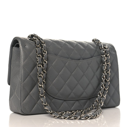 Chanel Caviar Quilted Medium Double Flap Dark Grey 3 of 9