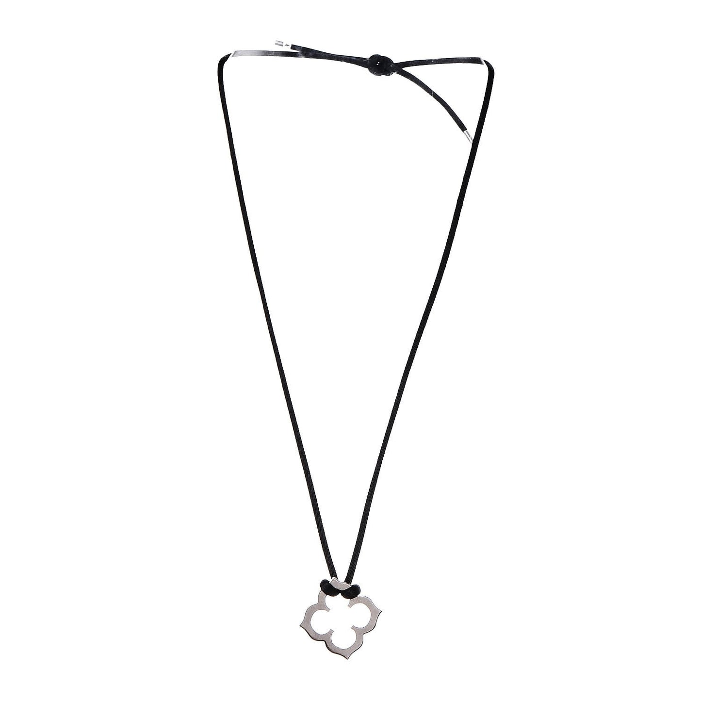 18K White Gold Clover Necklace
