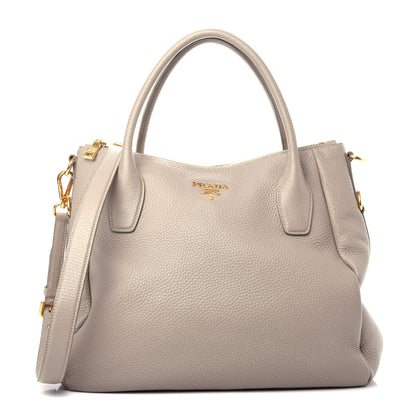 Prada Vitello Daino Shoulder Bag Argilla 1 of 10