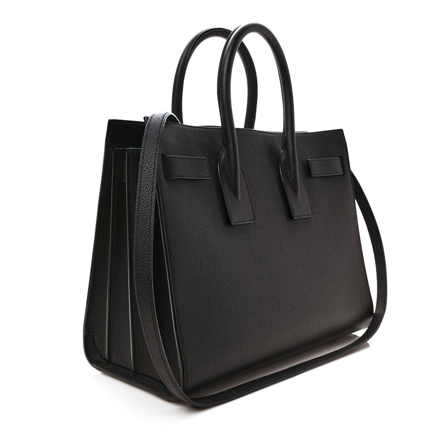 Grained Calfskin Small Sac De Jour Black