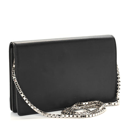 Balenciaga Veau Amp Plate Silver Chain Wallet Black 3 of 8