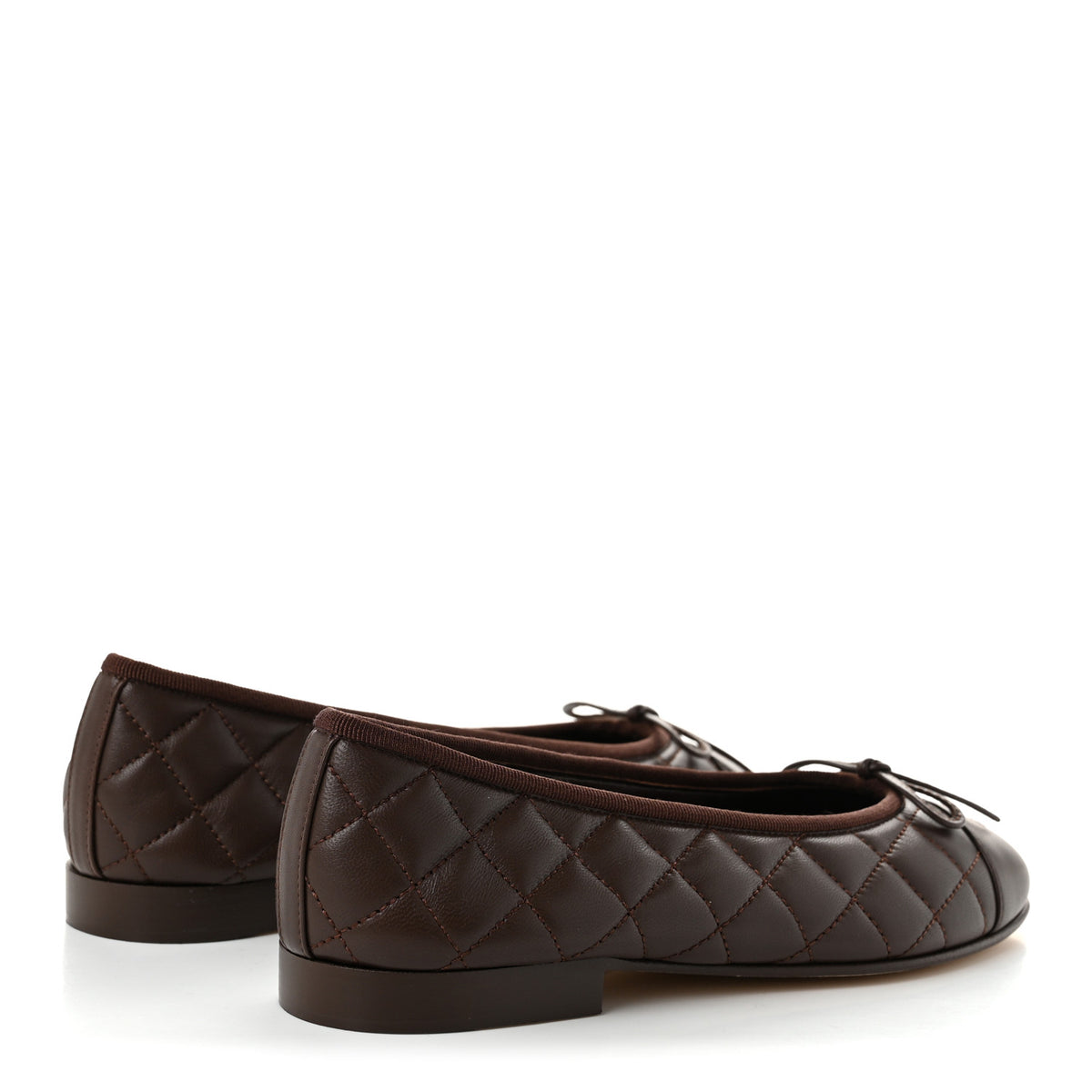 Chanel Lambskin Quilted CC Cap Toe Ballerina Flats 36.5 Chocolate 4 of 10