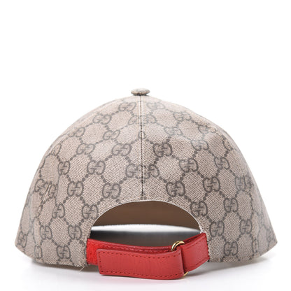Gucci GG Supreme Monogram Apple Print Baseball Hat M Beige Red 4 of 7