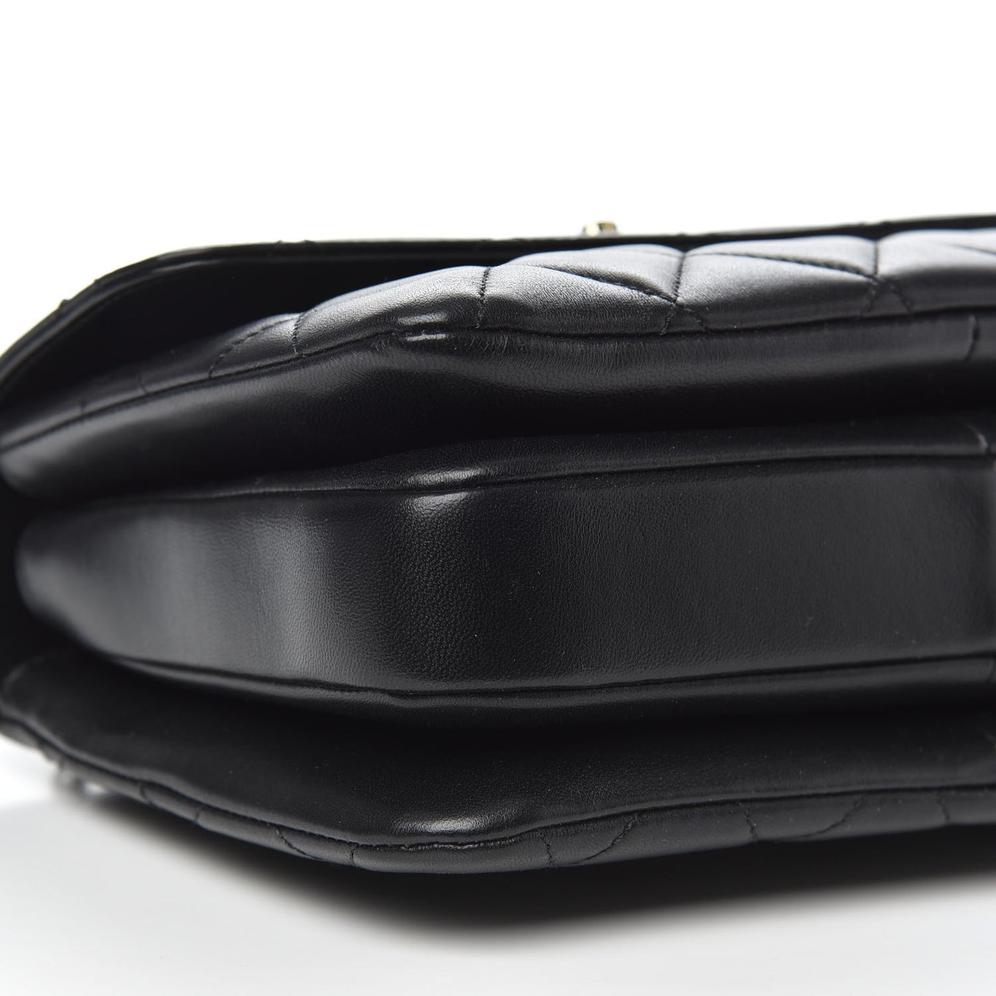 Lambskin Quilted Small Trendy CC Dual Handle Flap Bag Black