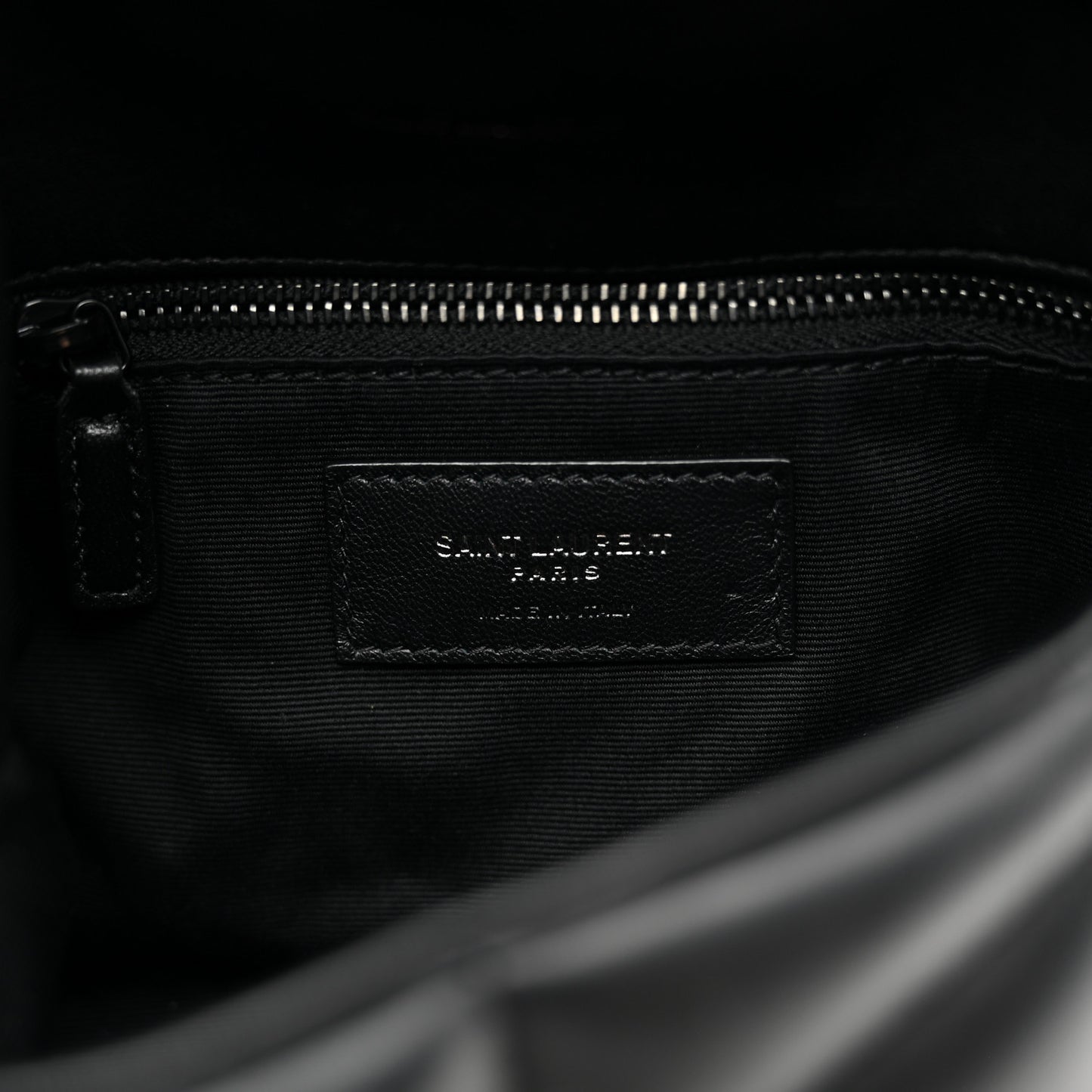 Lambskin Quilted Toy Loulou Puffer Monogram Monochrome Chain Satchel Black