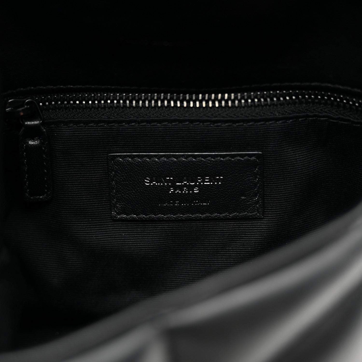 Saint Laurent Lambskin Quilted Toy Loulou Puffer Monogram Monochrome Chain Satchel Black 6 of 11