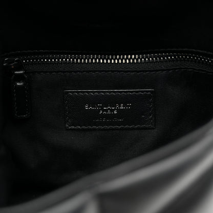 Saint Laurent Lambskin Quilted Toy Loulou Puffer Monogram Monochrome Chain Satchel Black 6 of 11