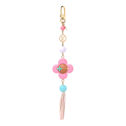 Louis Vuitton Resin Wood Vivienne Bag Charm Fuchsia Ecru White Caramel 1 of 4